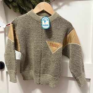 Pleco-Junior ModeChildren’s Greek Knit zip-up  - Beige and Brown